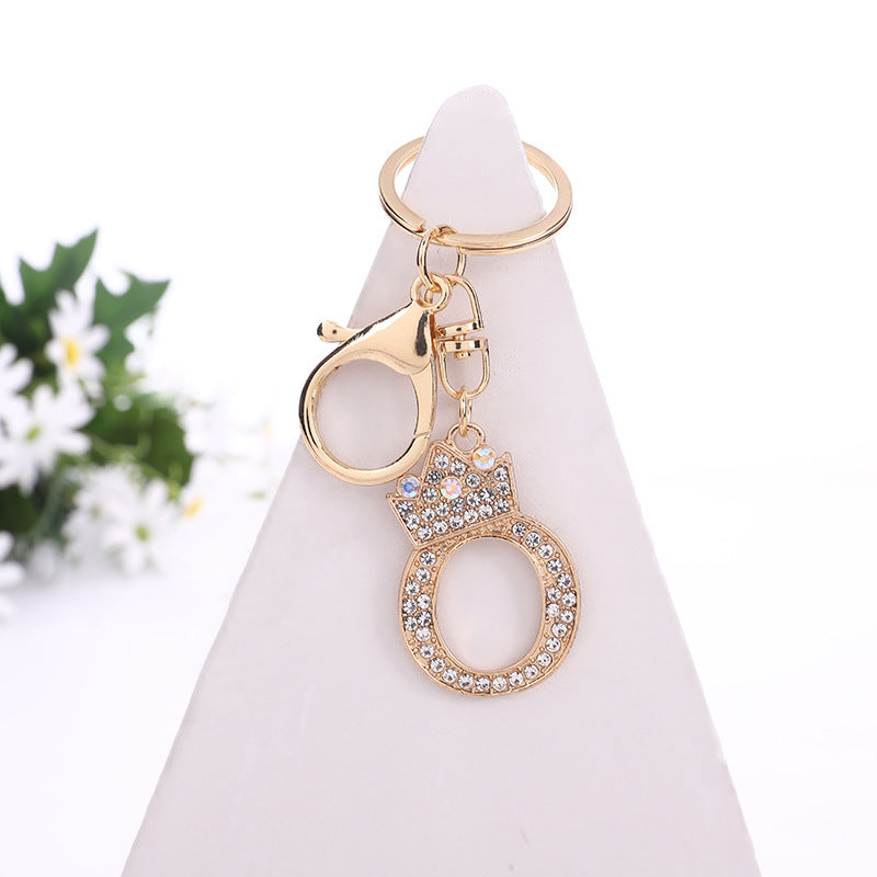 Wholesale Zinc Alloy Alphabet Rhinestone Keychain